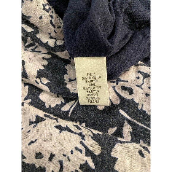 Croft and Barrow Blouse Petite XL Top Pullover 3/4 Sleeve Navy White Relaxed Fit - Picture 9 of 11